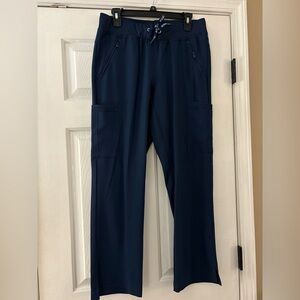 Med Couture Navy Blue Straight-Leg Cargo Scrub Pants